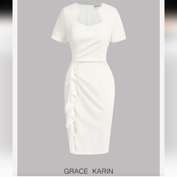 NWT Grace Karin Ruffle Bodycon Sheath Dress - Picture 12 of 12